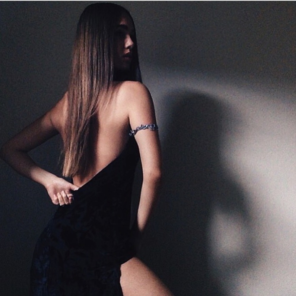 Flynn Skye Tyra Maxi Dress USA Black Velvet Sz S 1